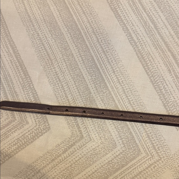 J.Crew Brown Metallic Leather Belt Gold Buckle Size S - Picture 3 of 5